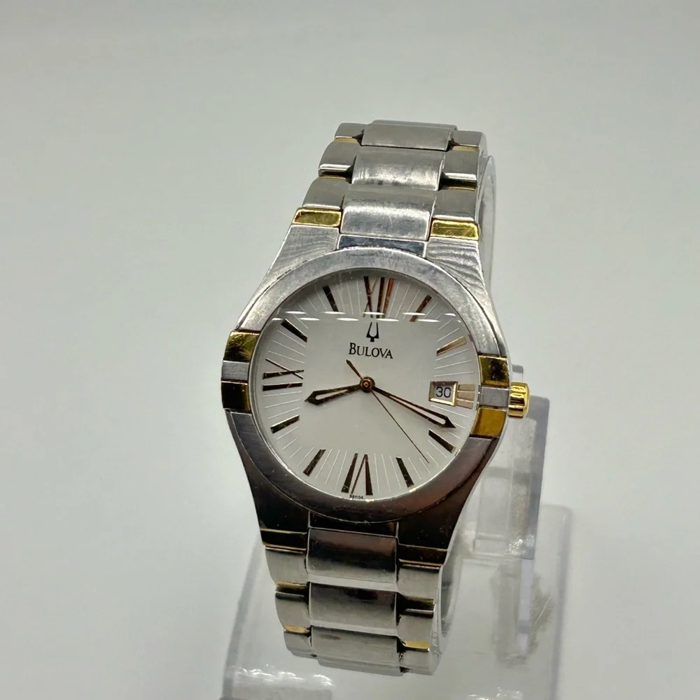 Bulova White 2-Tone Stainless Steel Women's Watch 98U28  #550